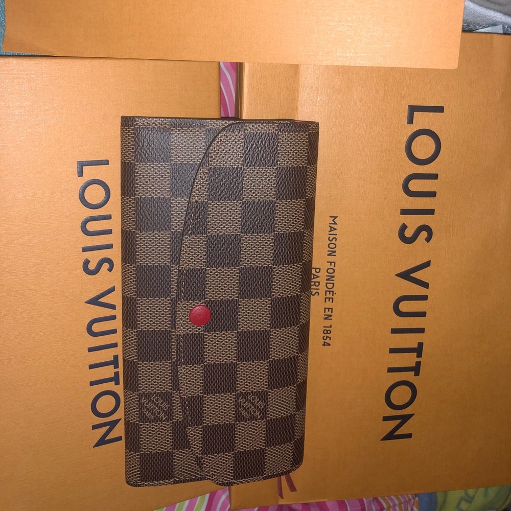 Brown Louis Vuitton Damier Azur wallet